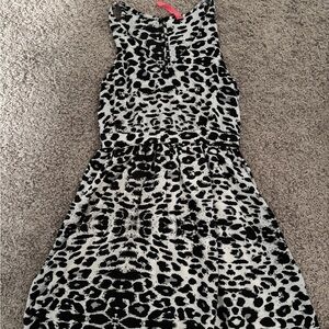 Eight Sixty Black and White Leopard Print Mini Dress